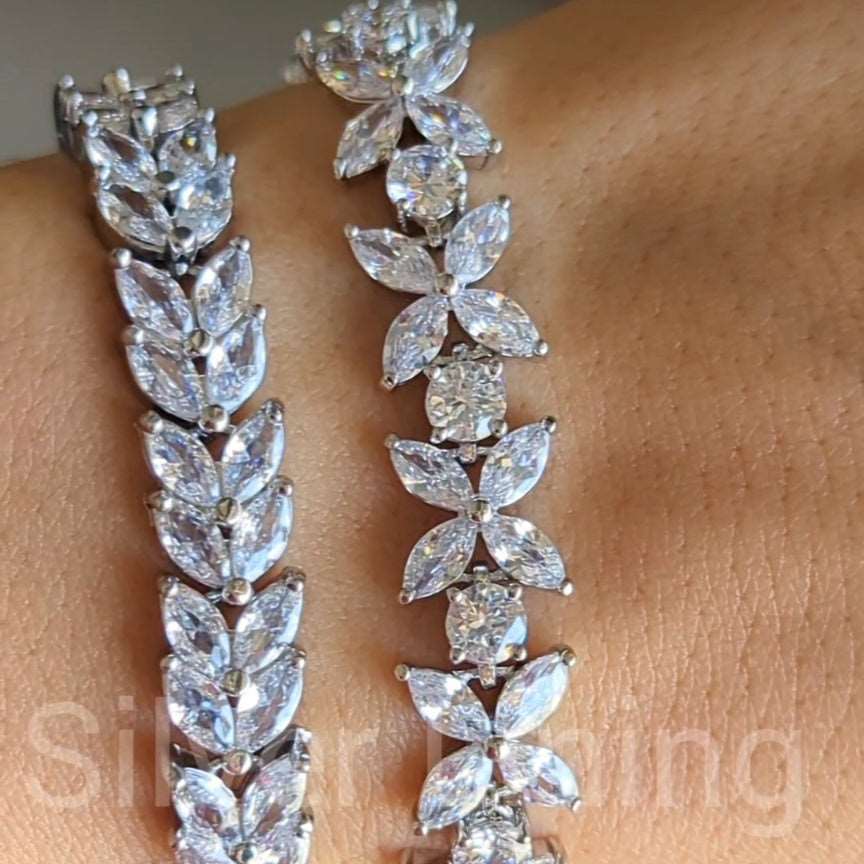 Flower Tennis Bracelet - 17 cm/6.7 inch