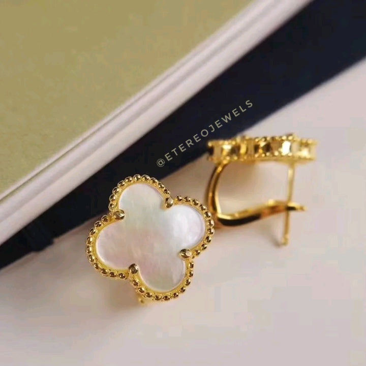 Silver Lining Jewellery Clover Earrings Etereo with clip Silver Lining Jewellery