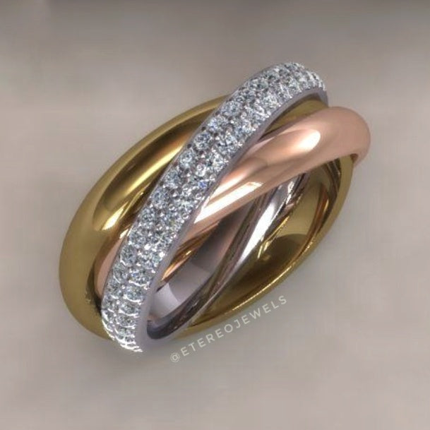 Ring Tri Color - Silver Lining Jewellery