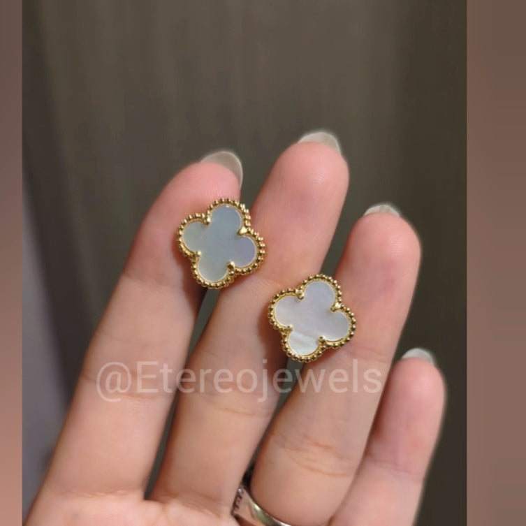 Silver Lining Jewellery Clover Earrings Etereo with clip Silver Lining Jewellery