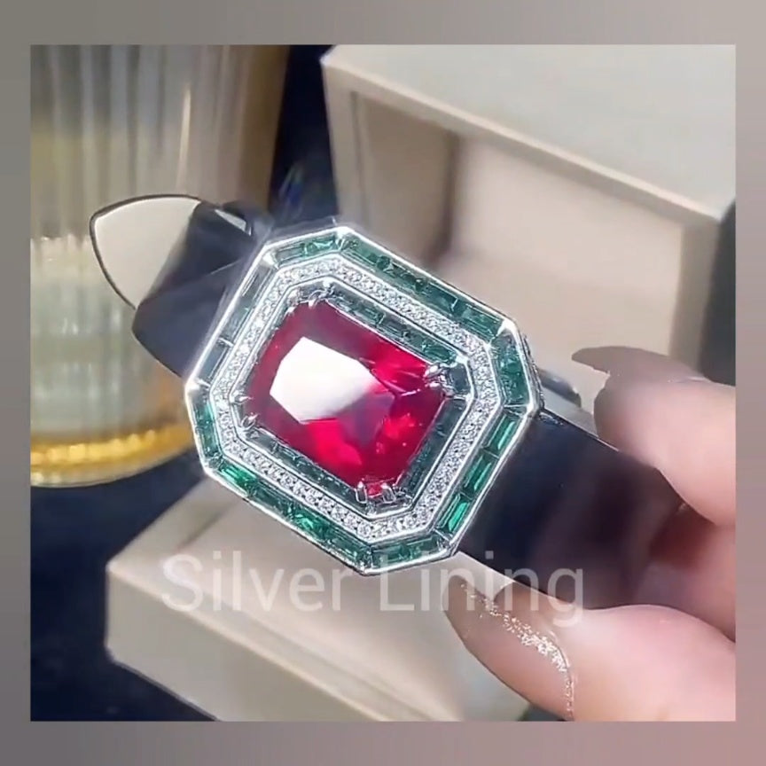 Ruby Leather Bracelet