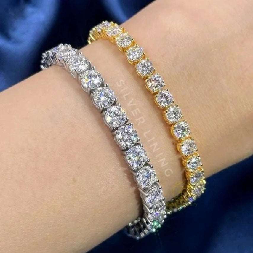 Round Tennis Bracelet Silver / Gold