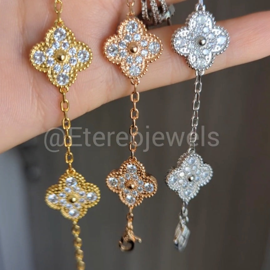 Clover Bracelet Etereo with Cz