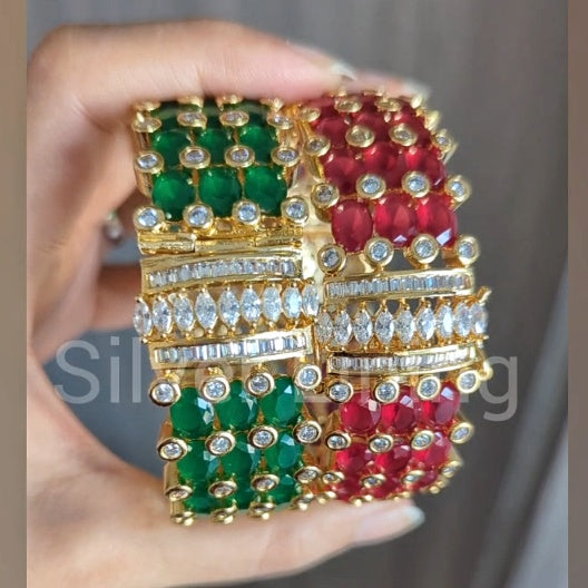 Emerald Openable Bangle Bracelet