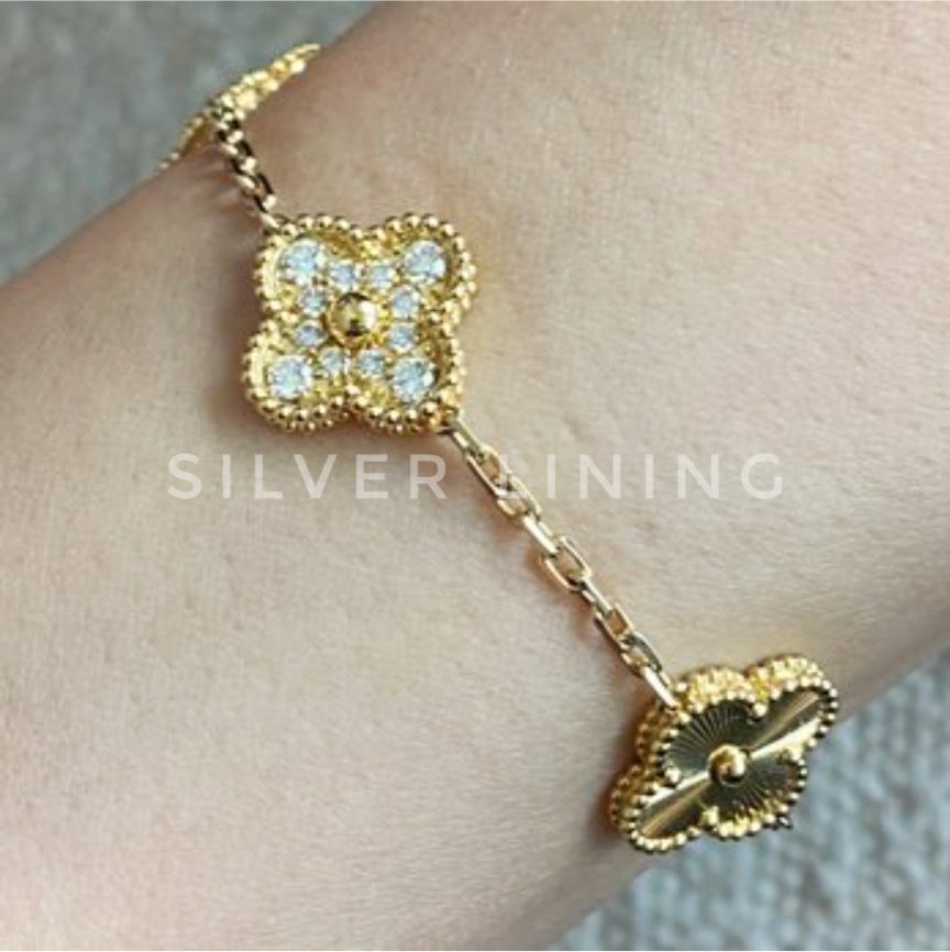 Clover Bracelet with Cz Etereo