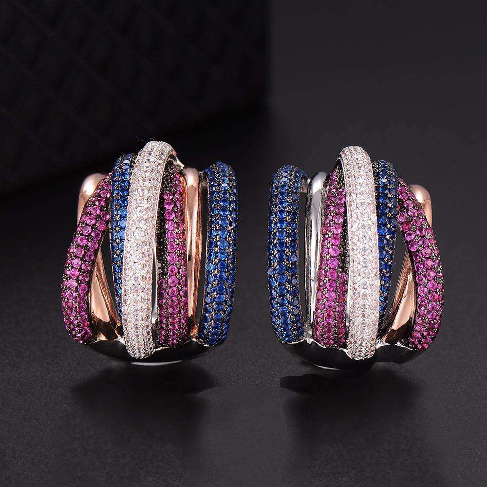Silver Lining Jewellery Swirl Earrings Pink Blue Silver Lining Jewellery