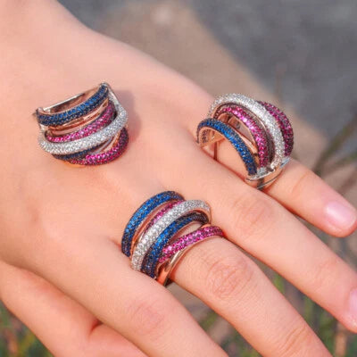 Swirl Earrings Pink Blue