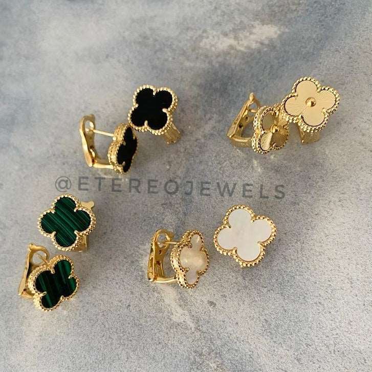 Silver Lining Jewellery Clover Earrings Etereo with clip Silver Lining Jewellery