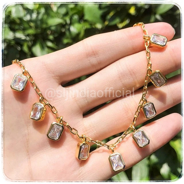 Emerald cut necklace