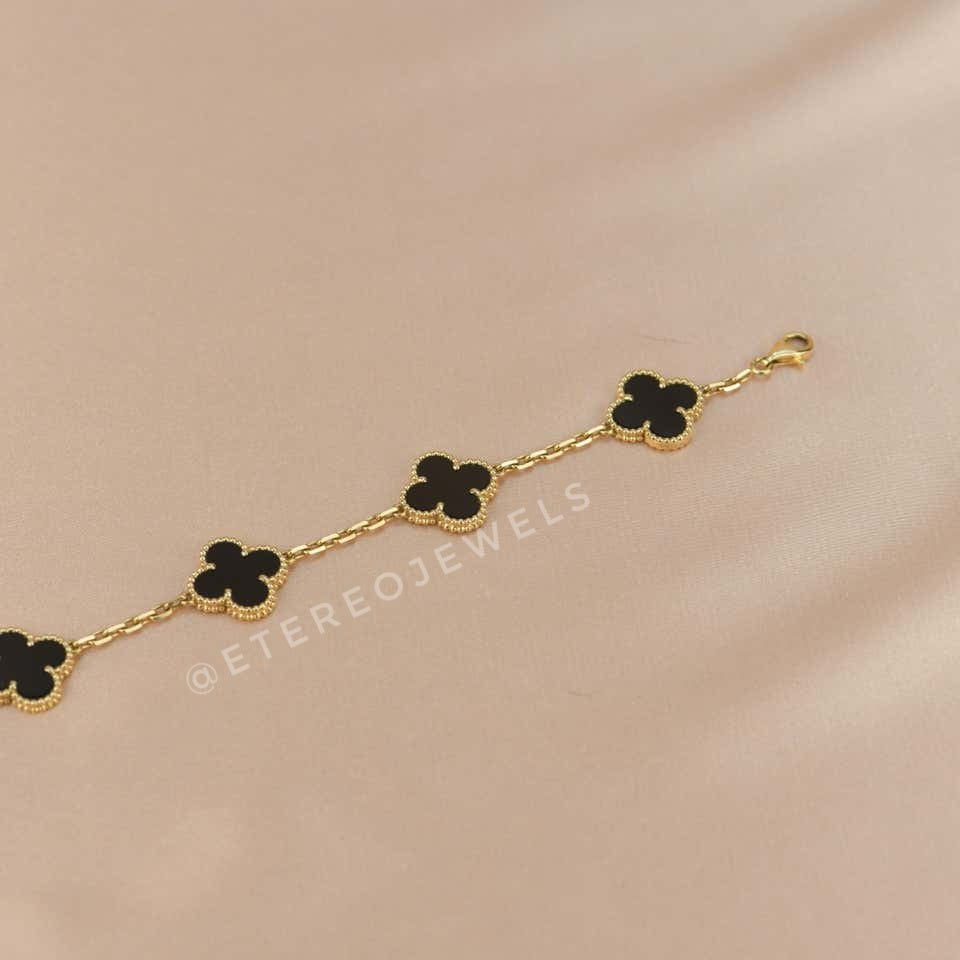 Silver Lining Jewellery Clover Bracelet Etereo Black Silver Lining Jewellery
