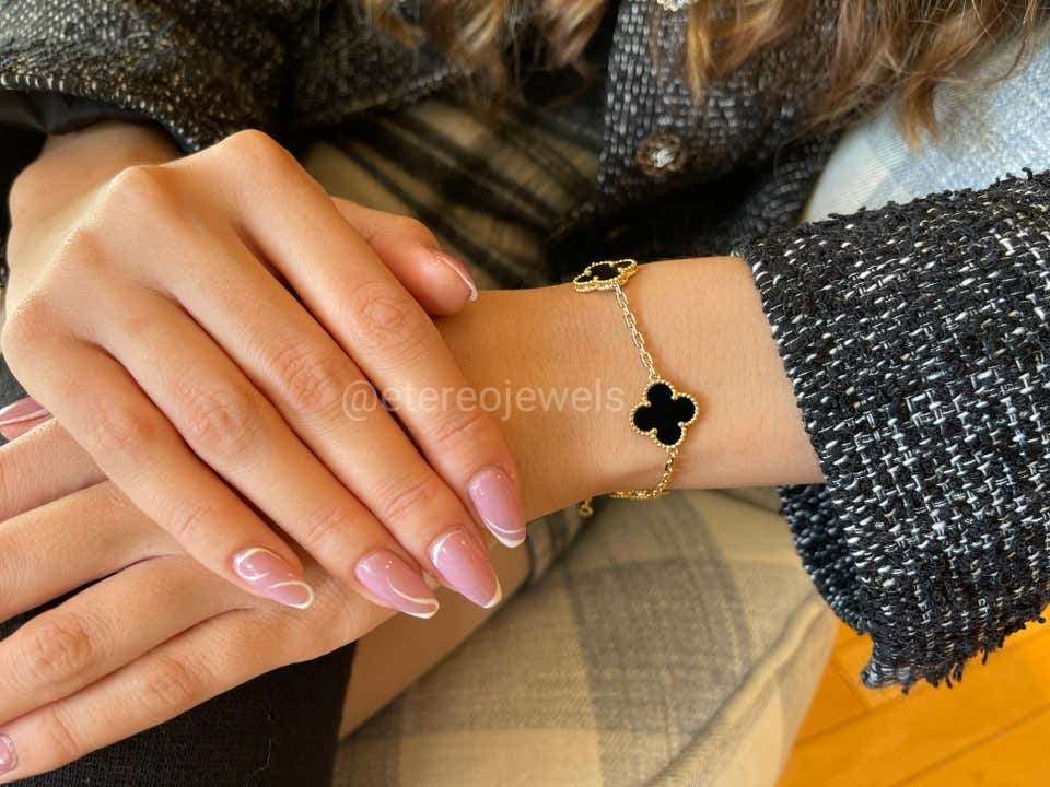 Silver Lining Jewellery Clover Bracelet Etereo Black Silver Lining Jewellery