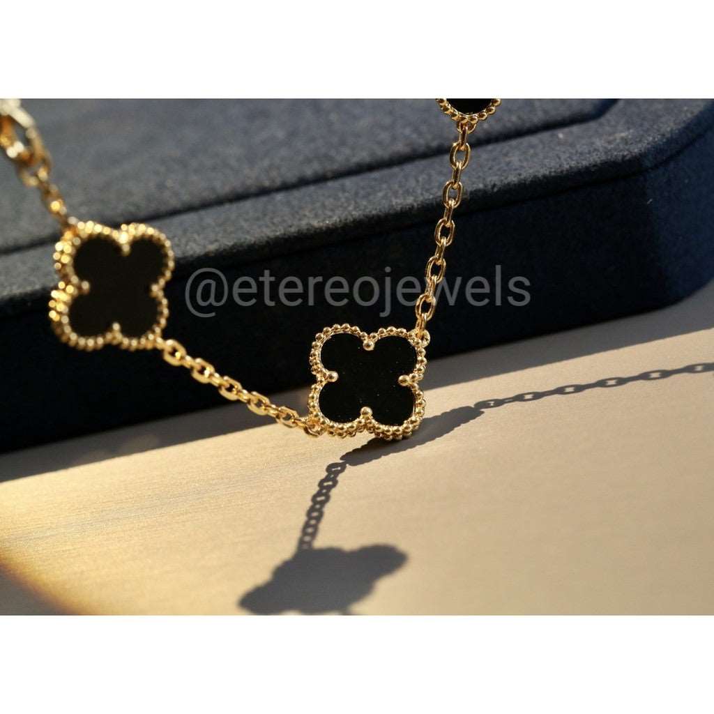 Silver Lining Jewellery Clover Bracelet Etereo Black Silver Lining Jewellery