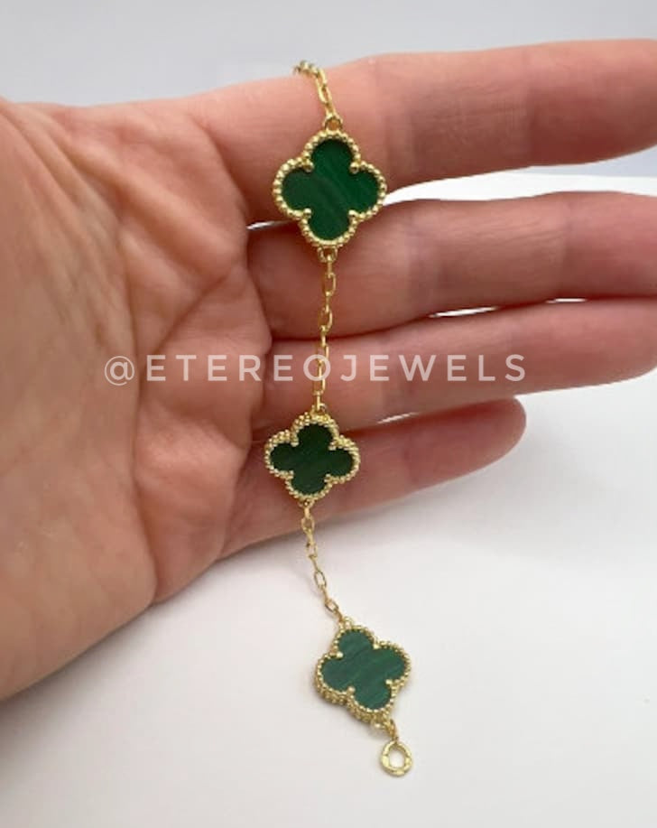 Silver Lining Jewellery Clover Bracelet Etereo Green Silver Lining Jewellery