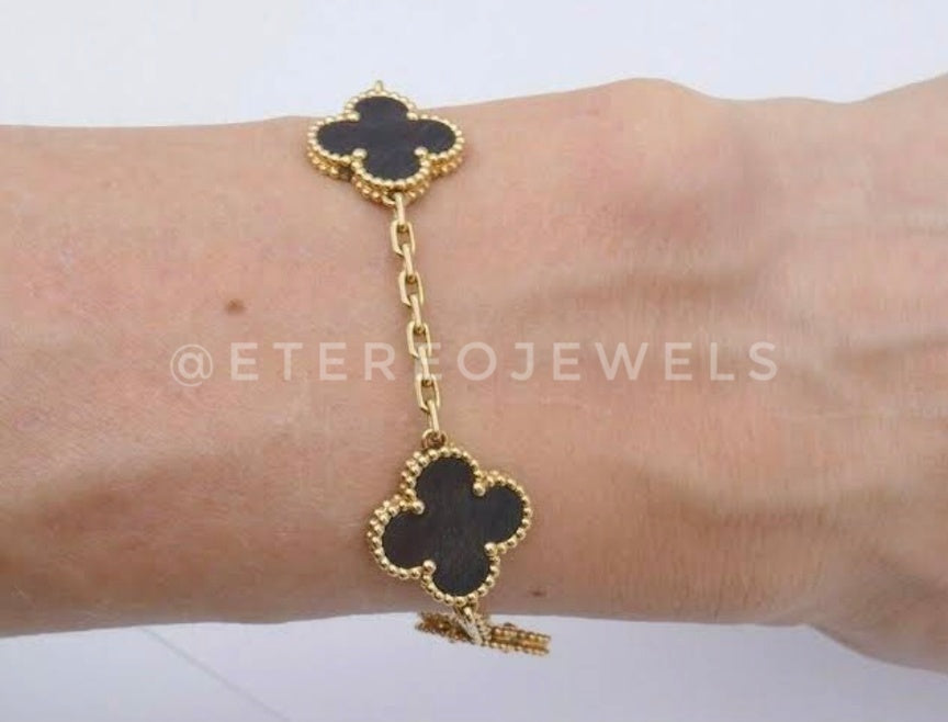 Silver Lining Jewellery Clover Bracelet Etereo Black Silver Lining Jewellery