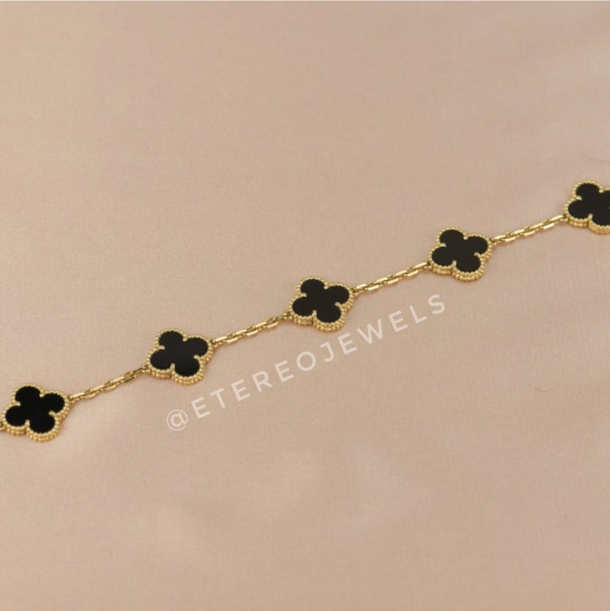 Silver Lining Jewellery Clover Bracelet Etereo Black Silver Lining Jewellery
