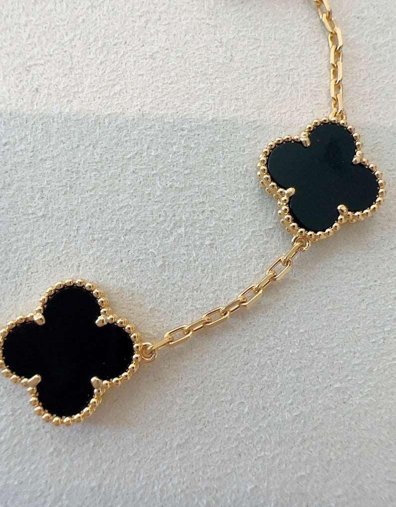 Silver Lining Jewellery Clover Bracelet Etereo Black Silver Lining Jewellery