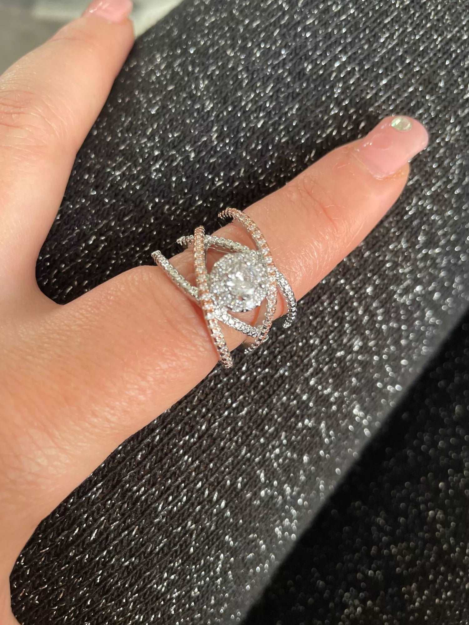 Criss Cross Solitaire Ring