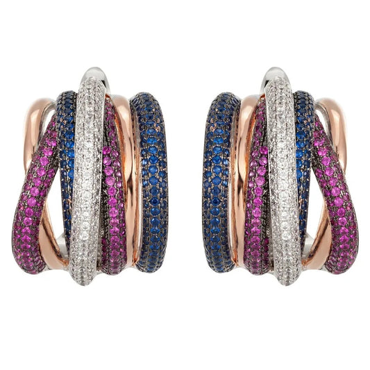 Swirl Earrings Pink Blue