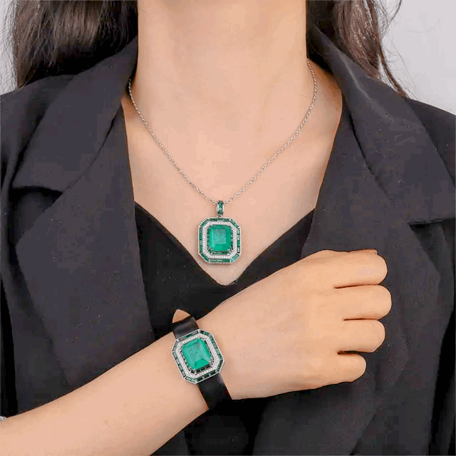 Silver Lining Jewellery Emerald Leather Bracelet Silver Lining Jewellery 