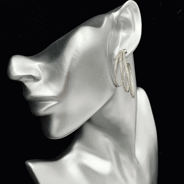 Silver Lining Jewellery Triple Hoop Earrings Silver Lining Jewellery 