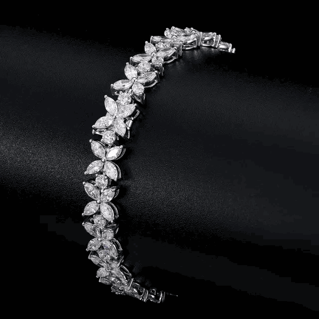 Flower Tennis Bracelet - 17 cm/6.7 inch