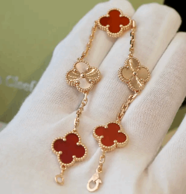 Clover Bracelet Etereo Red & Rose Gold