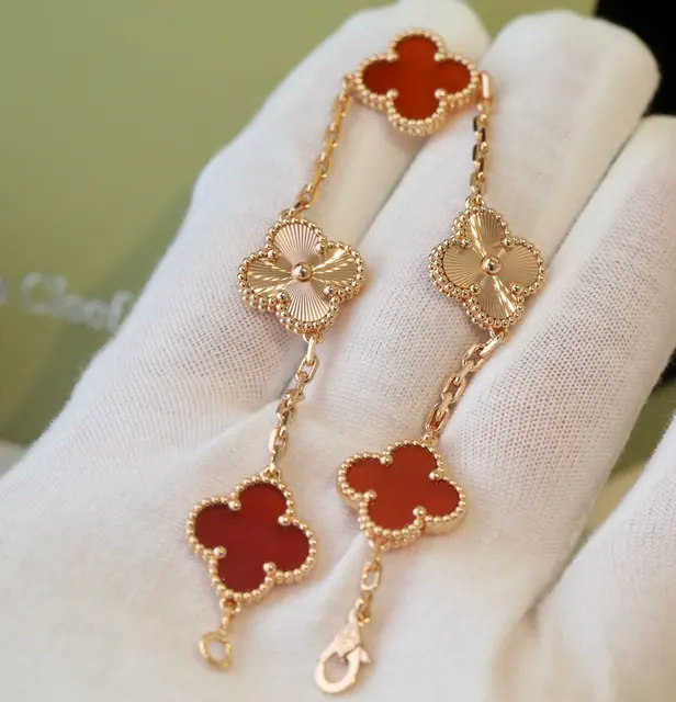 Clover Bracelet Etereo Red & Gold