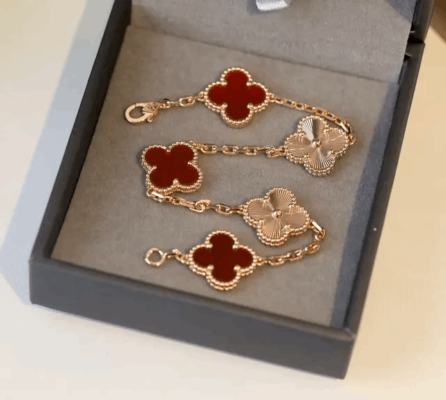 Clover Bracelet Etereo Red & Rose Gold