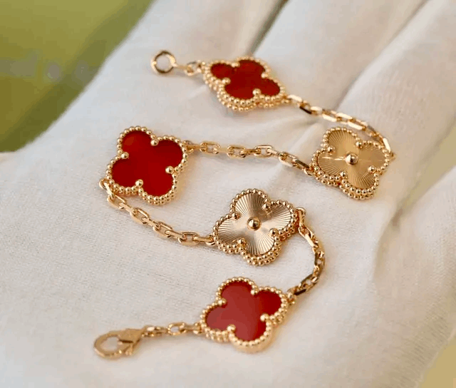 Clover Bracelet Etereo Red & Rose Gold