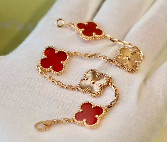 Clover Bracelet Etereo Red & Gold