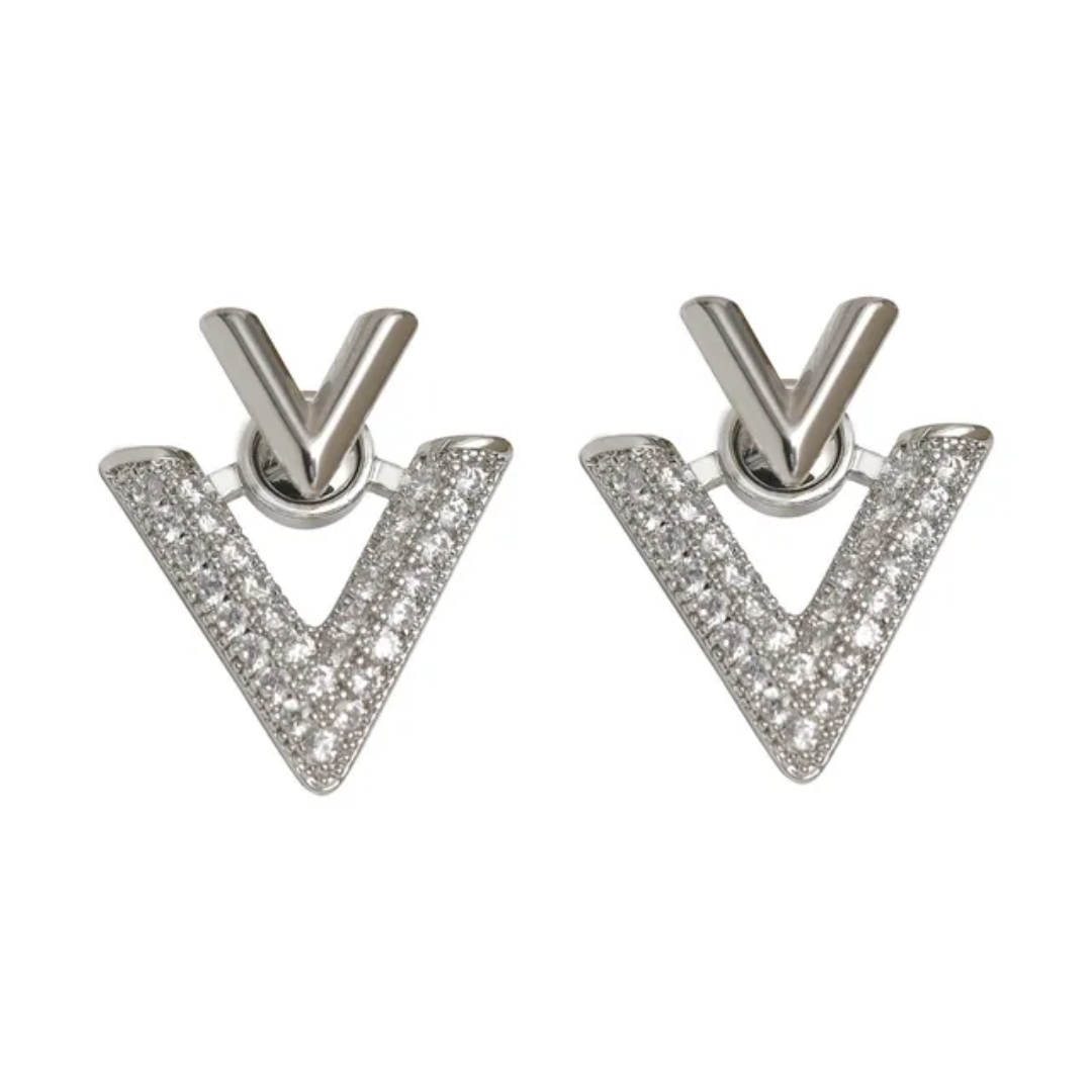 V Front Back Earrings Etereo