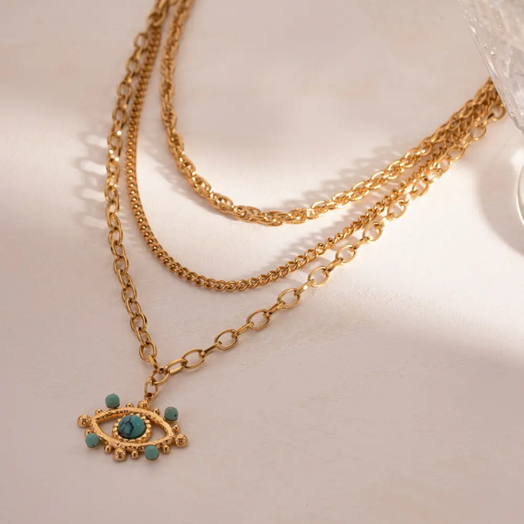 Evil Eye Layered Necklace