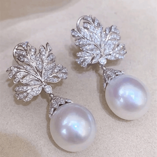 Leaf Pearl Earrings