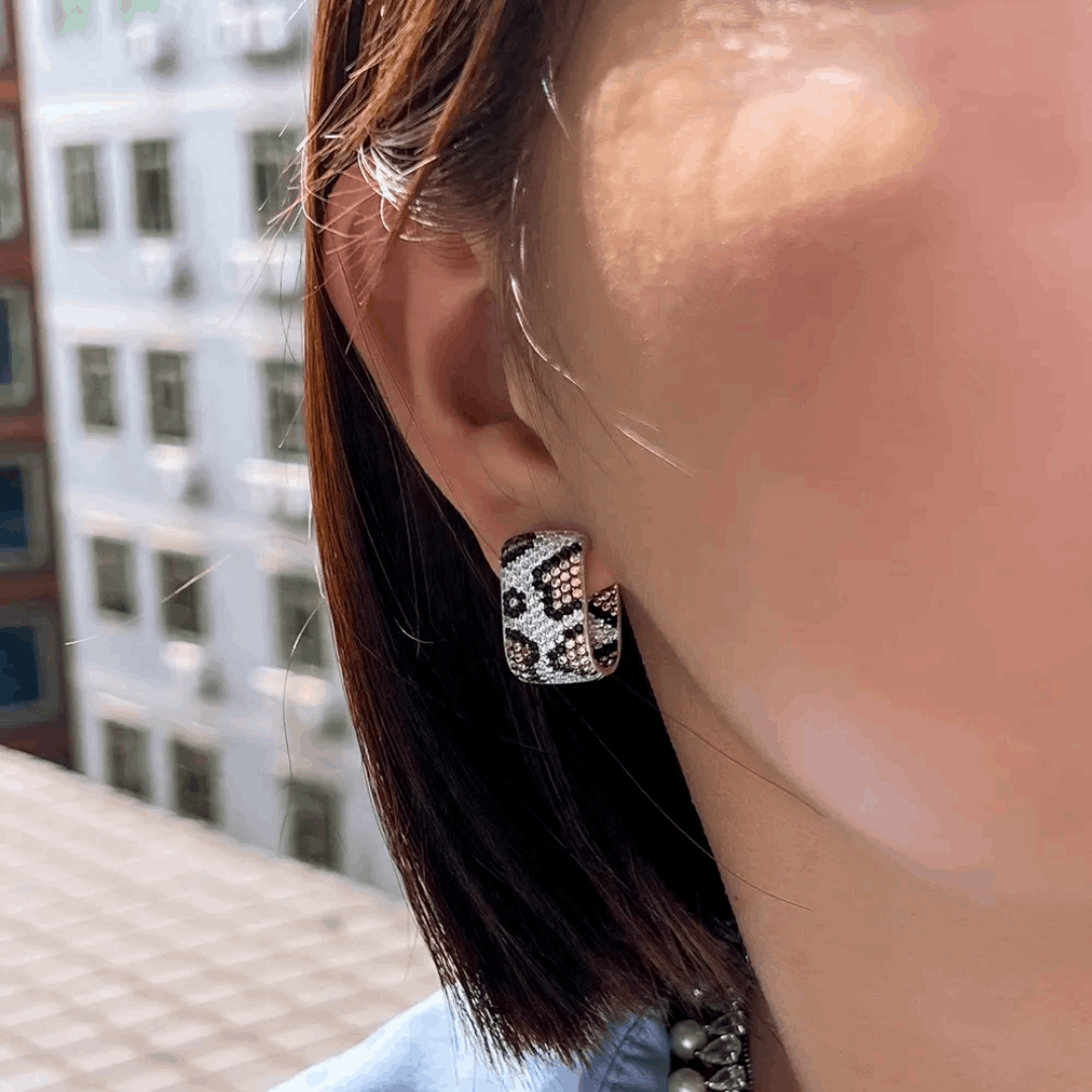 Leopard Huggies Earrings