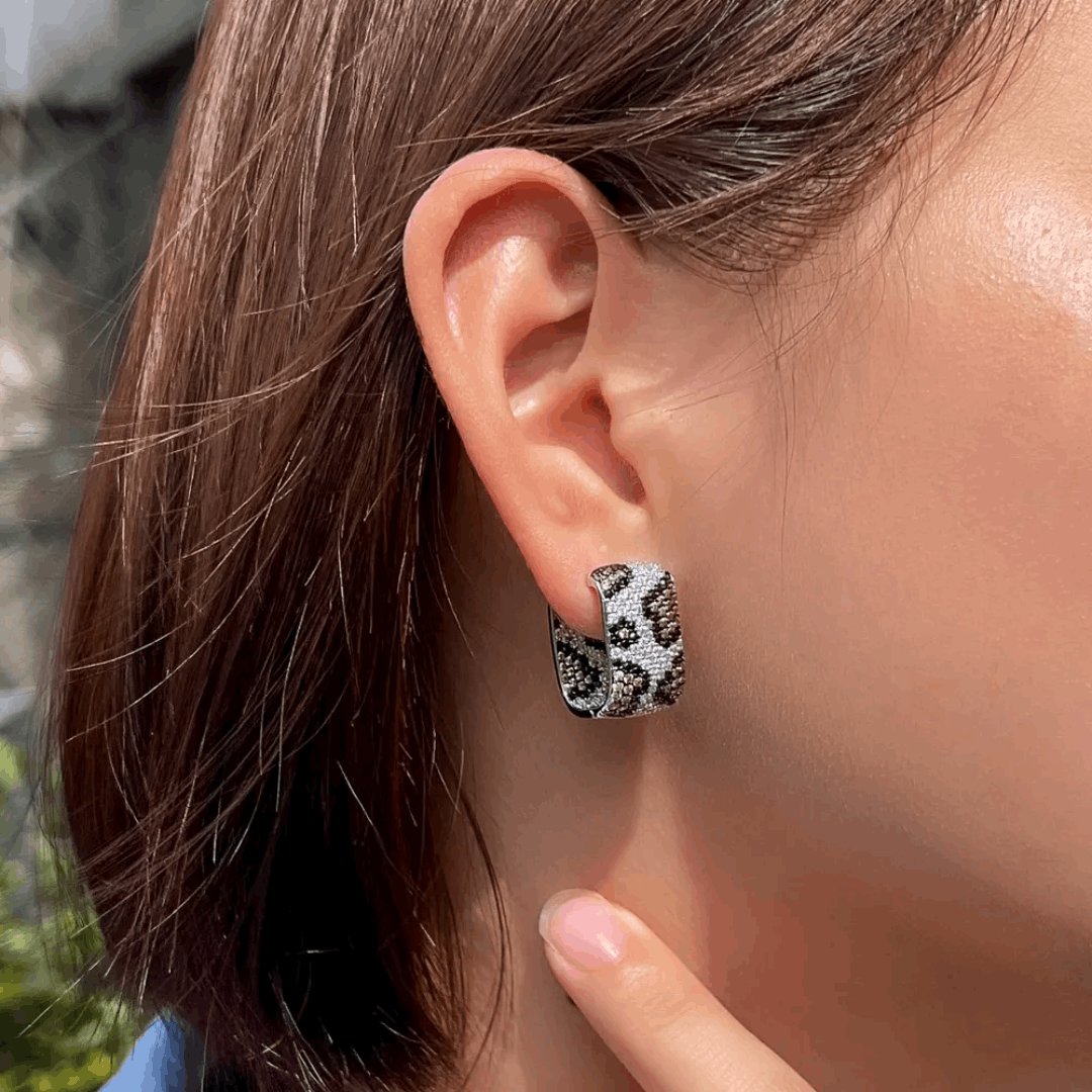 Leopard Huggies Earrings