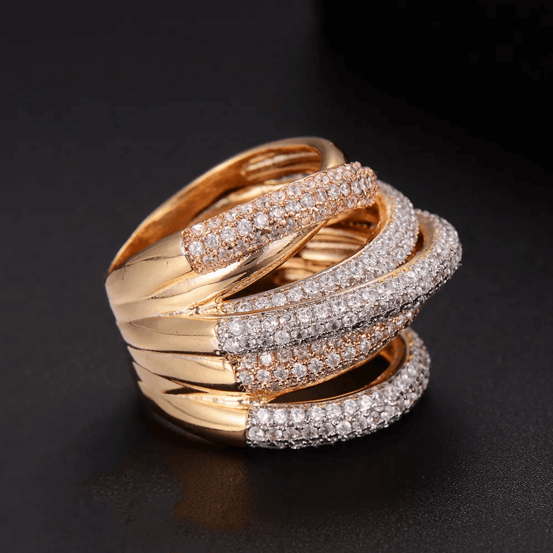Swirl Ring Rose Silver Gold