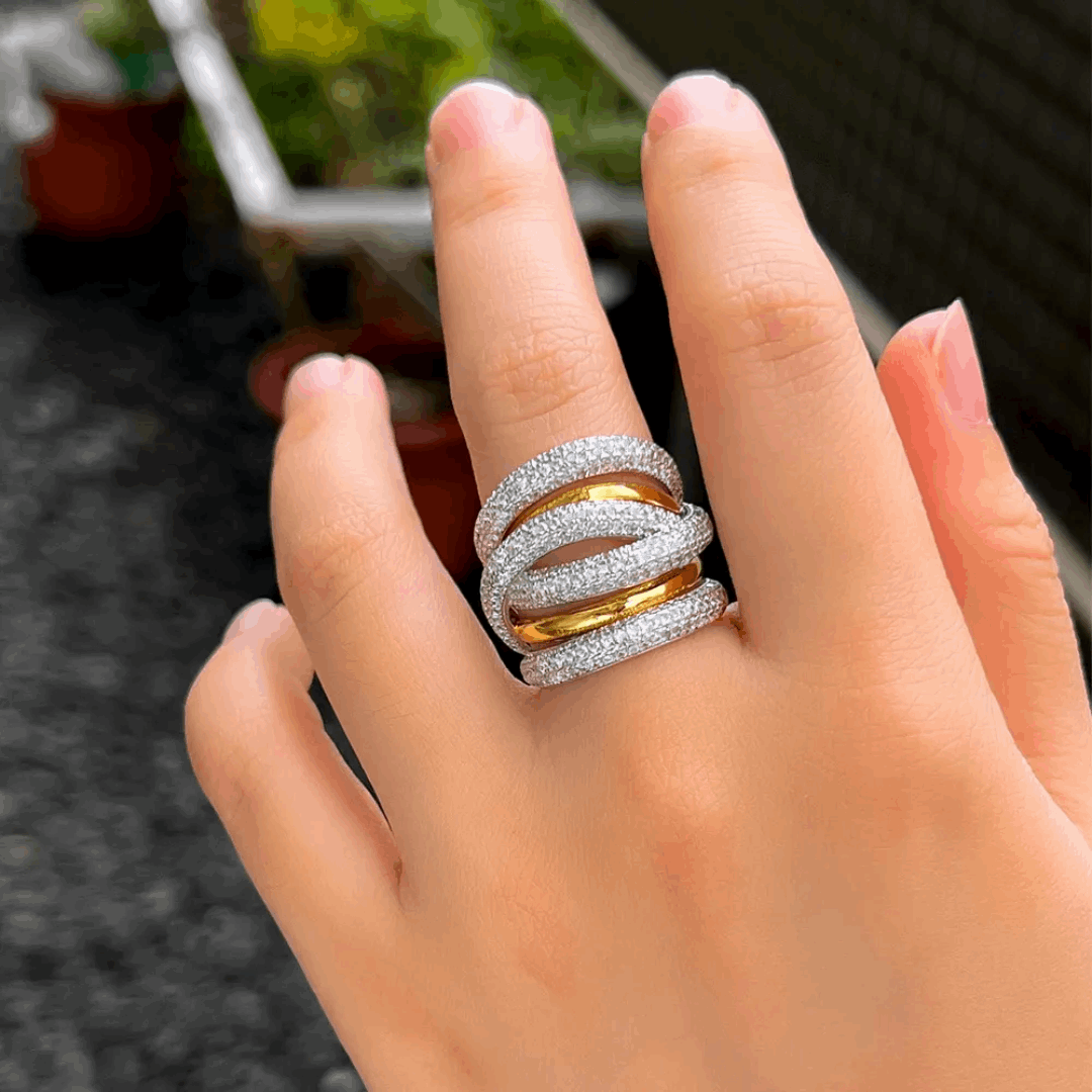 Swirl Ring Silver Gold