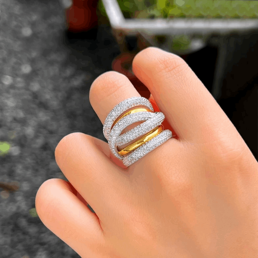 Swirl Ring Silver Gold