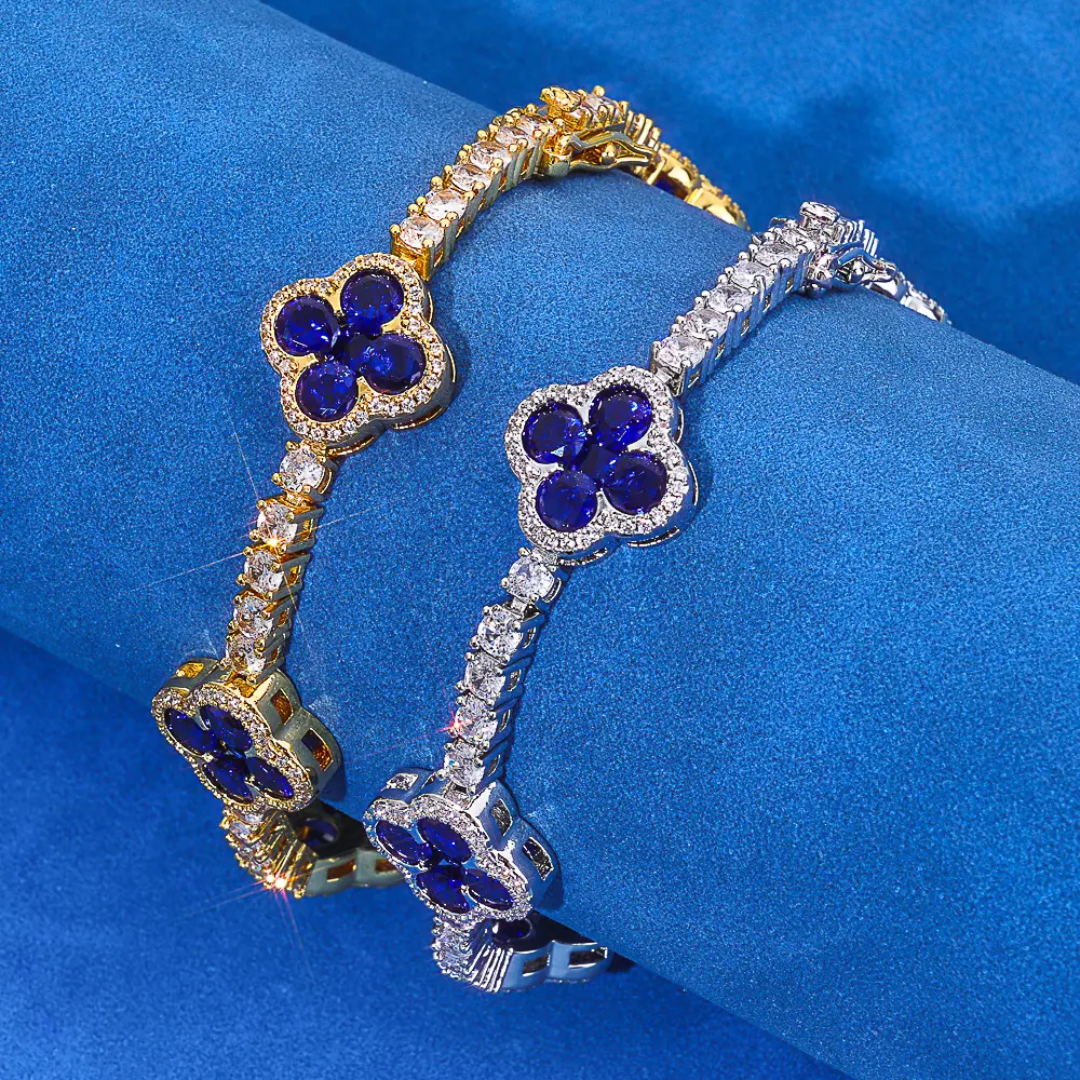 Blue Clover Tennis Bracelet Etereo