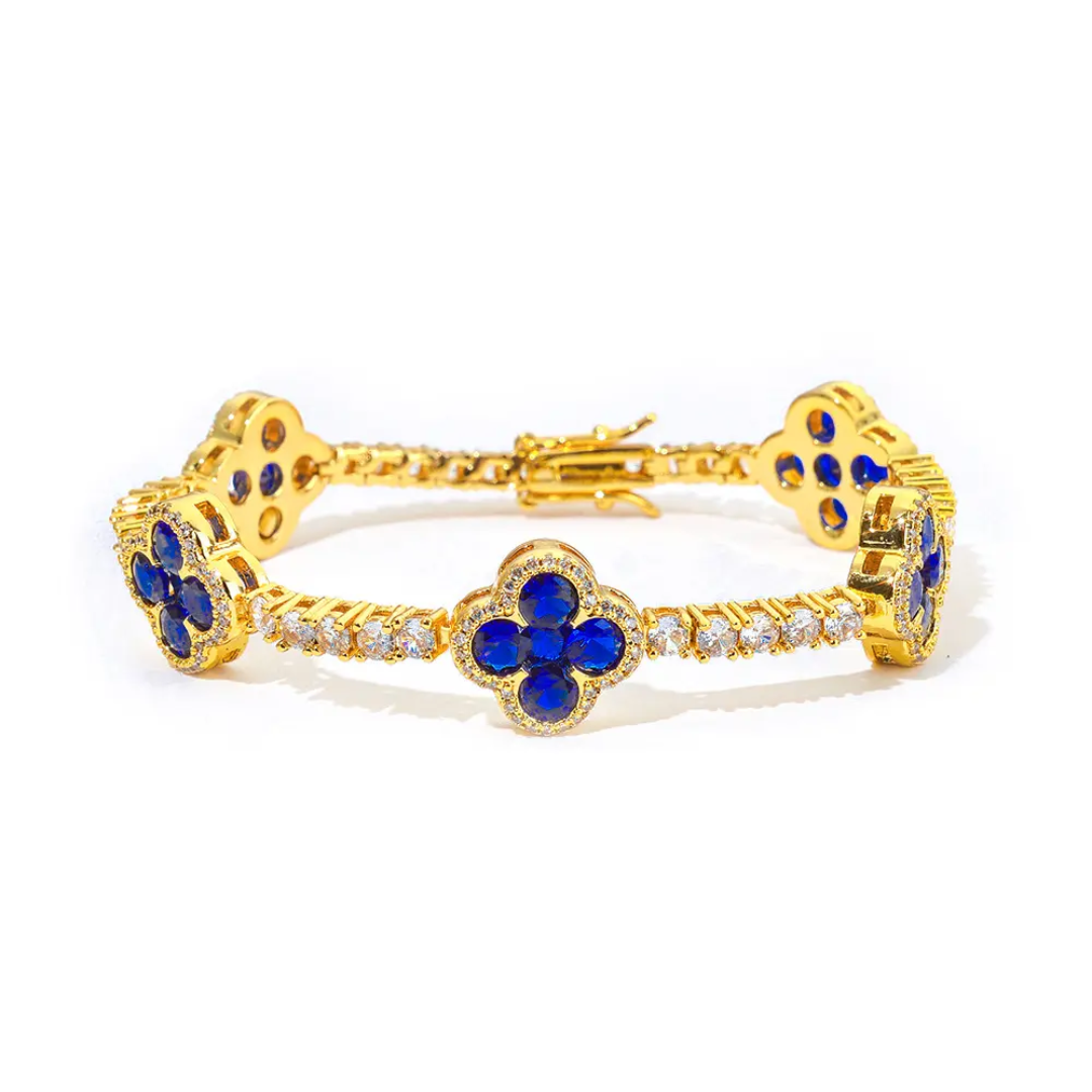 Blue Clover Tennis Bracelet Etereo