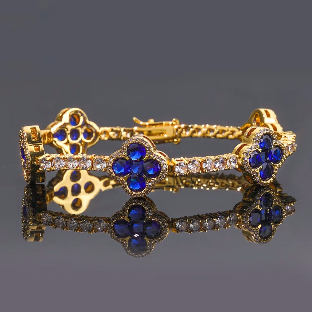 Blue Clover Tennis Bracelet Etereo