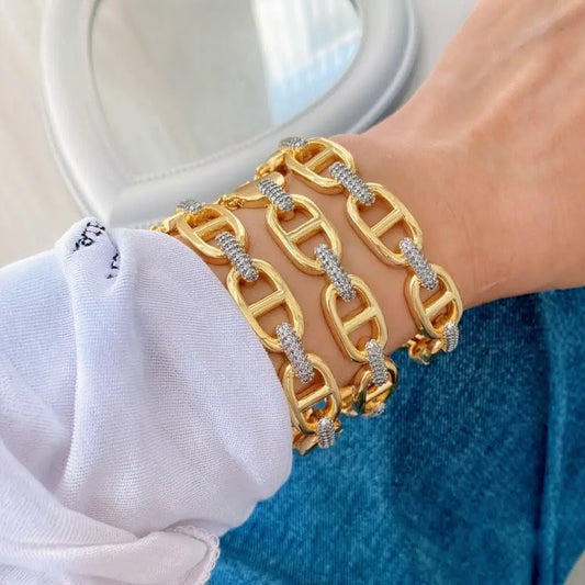 Two Tone Link Bracelet