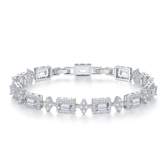 Emerald Cut Tennis Bracelet 17+2 cm (6.8+0.8 inch)