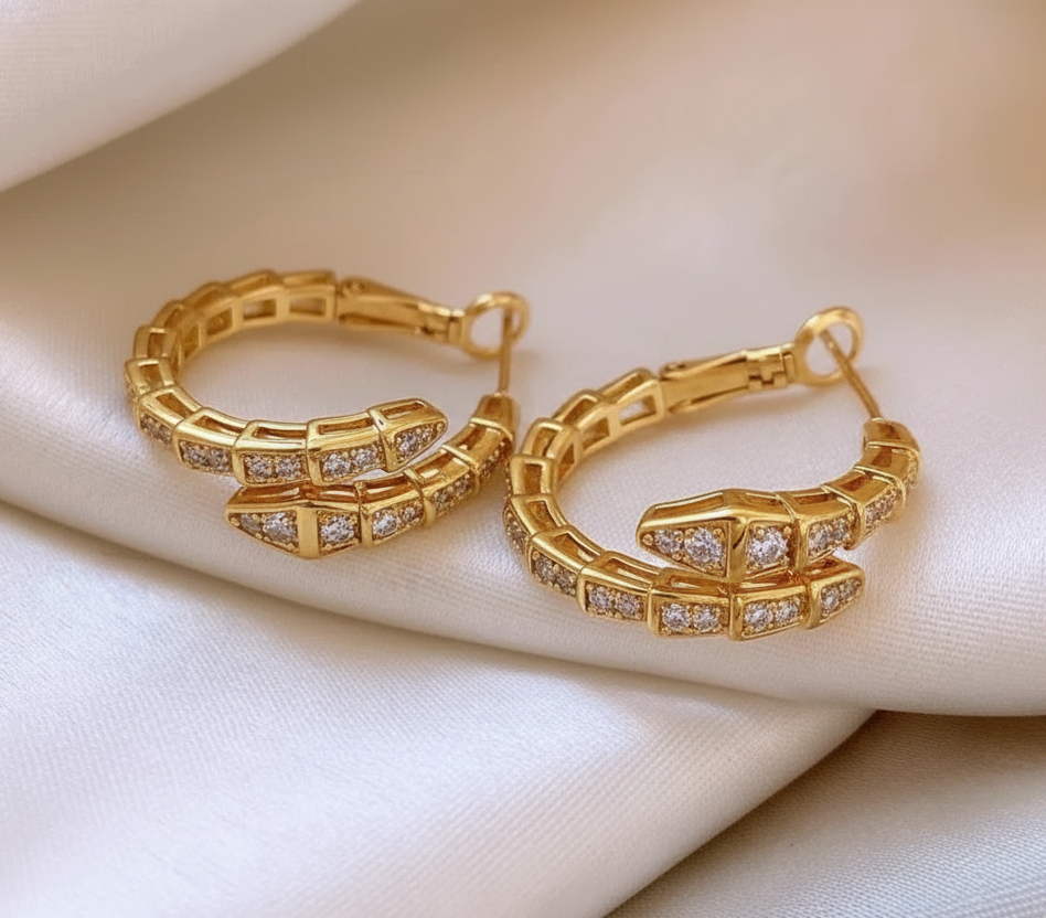 Snake Hoop Earrings Etereo