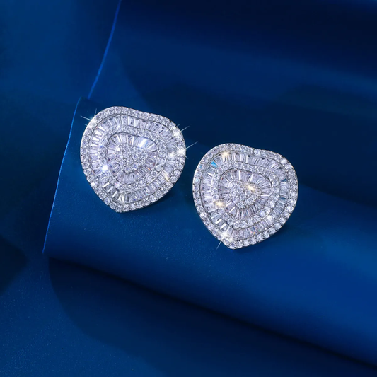 Heart Baguette Earrings