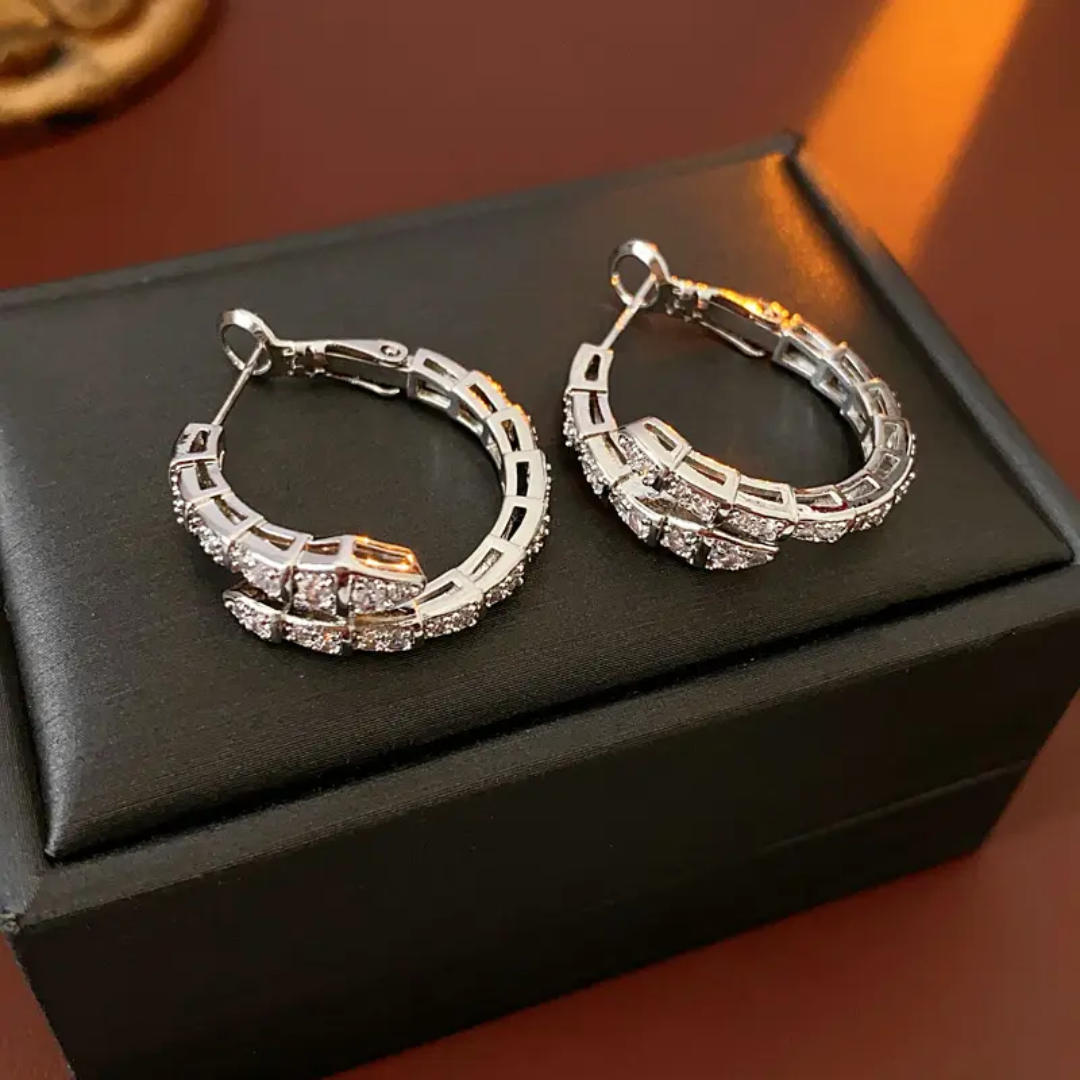 Snake Hoop Earrings Etereo