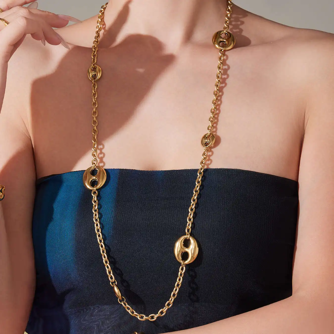 Gold Long Chain Necklace - 36 inch