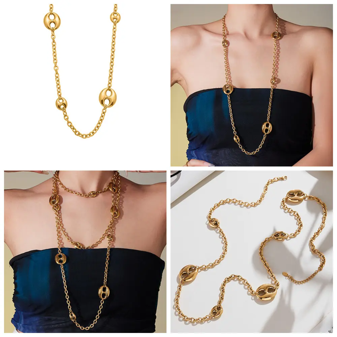 Gold Long Chain Necklace - 36 inch