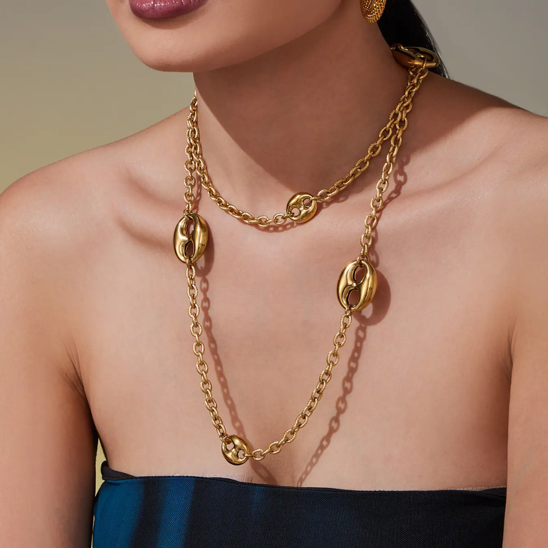 Gold Long Chain Necklace - 36 inch