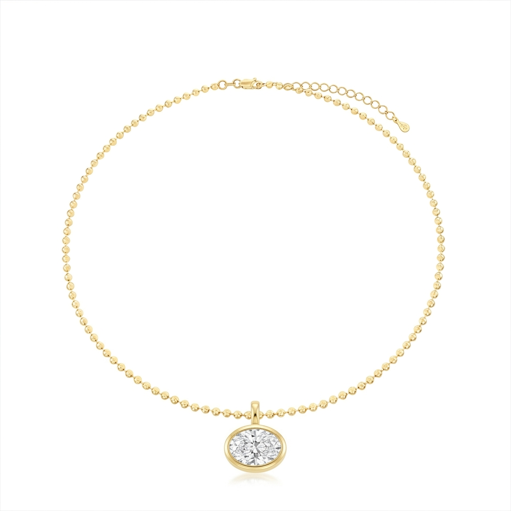 Solitaire Pendant Ball Chain Necklace